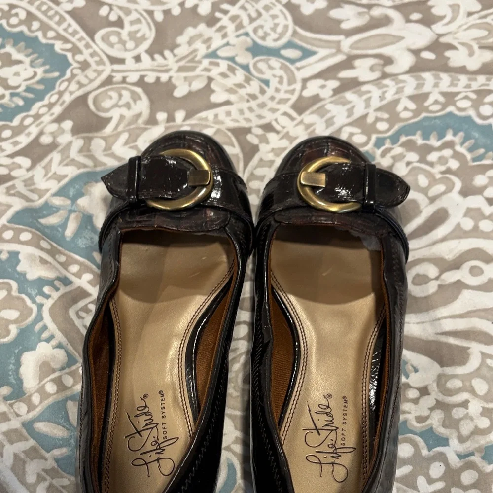 Life Stride Dark Brown Flats with Gold Accent - Picture 5 of 5